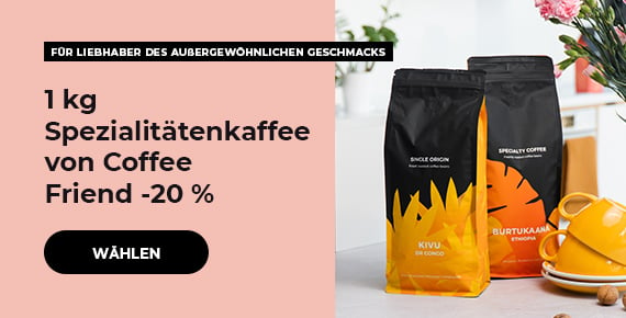 1 kg Spezialitätenkaffee von Coffee Friend -20 %