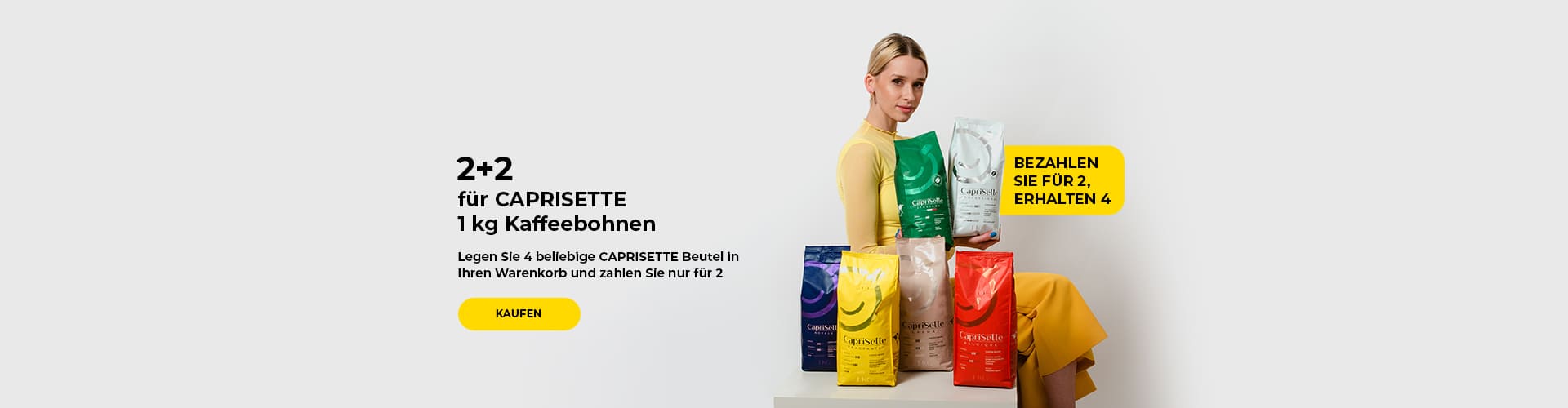 2+2 für CAPRISETTE 1 kg Kaffeebohnen