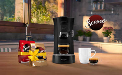 Philips SENSEO® Kaffeemaschine – jetzt inklusive 2 Packungen SENSEO® Kaffeepads als Geschenk